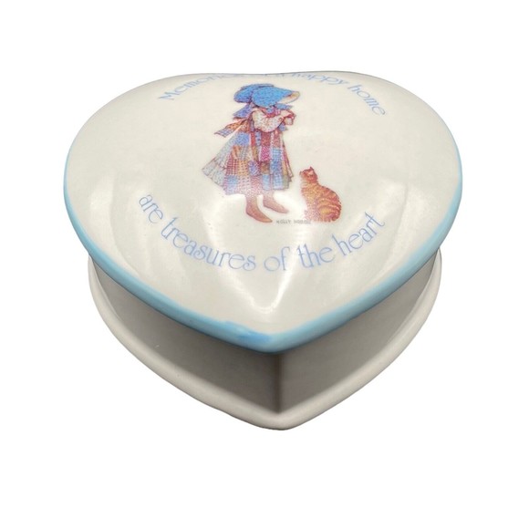 Vintage Holly Hobbie  Blue Girl  Stoneware Trinket Box 1978 WWA Inc Japan - Picture 1 of 11